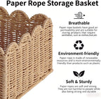 Boho Beige Woven Basket — 14" - View 3