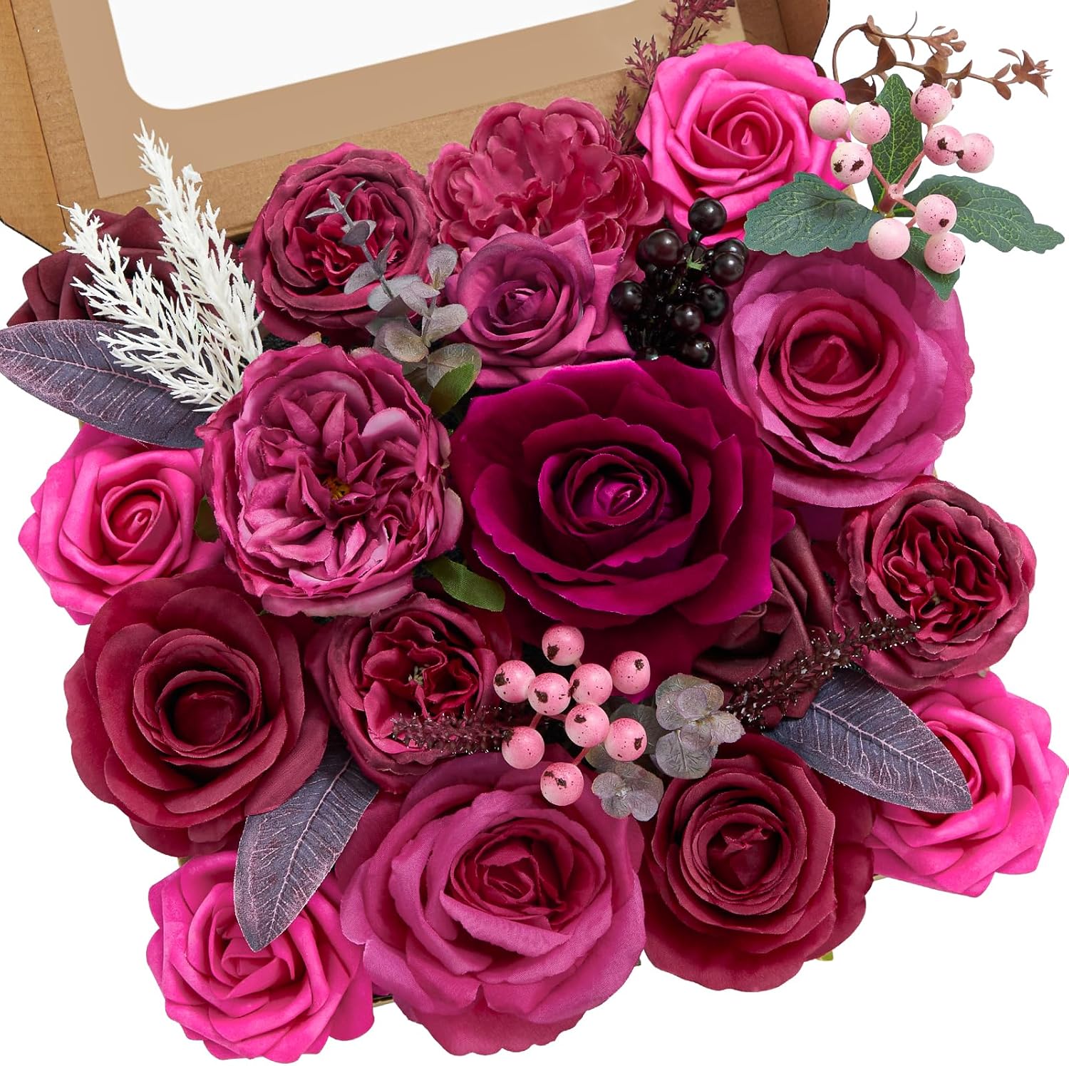 Beige Artificial Flowers — B Hot Pink