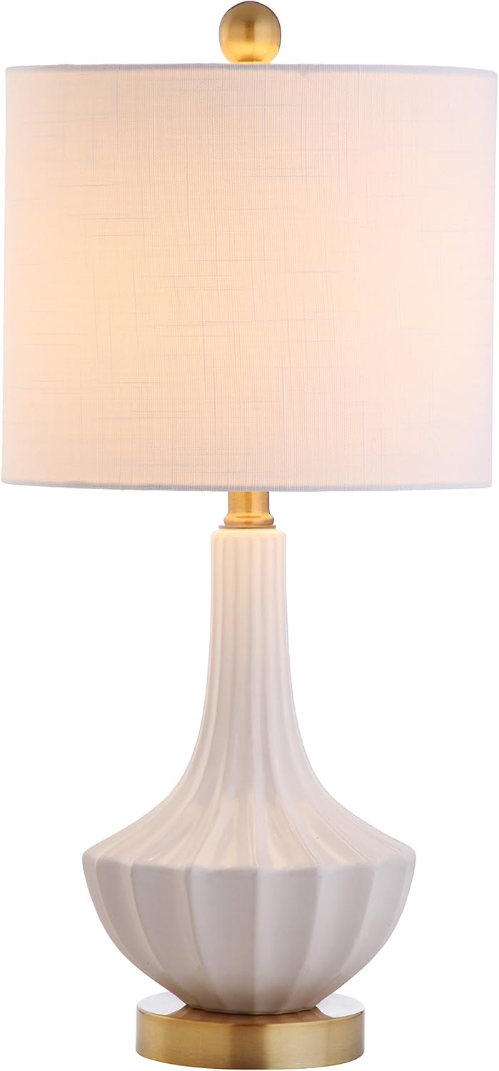 Linen Luxe Black Nightstand Lamp — 21.5" — White