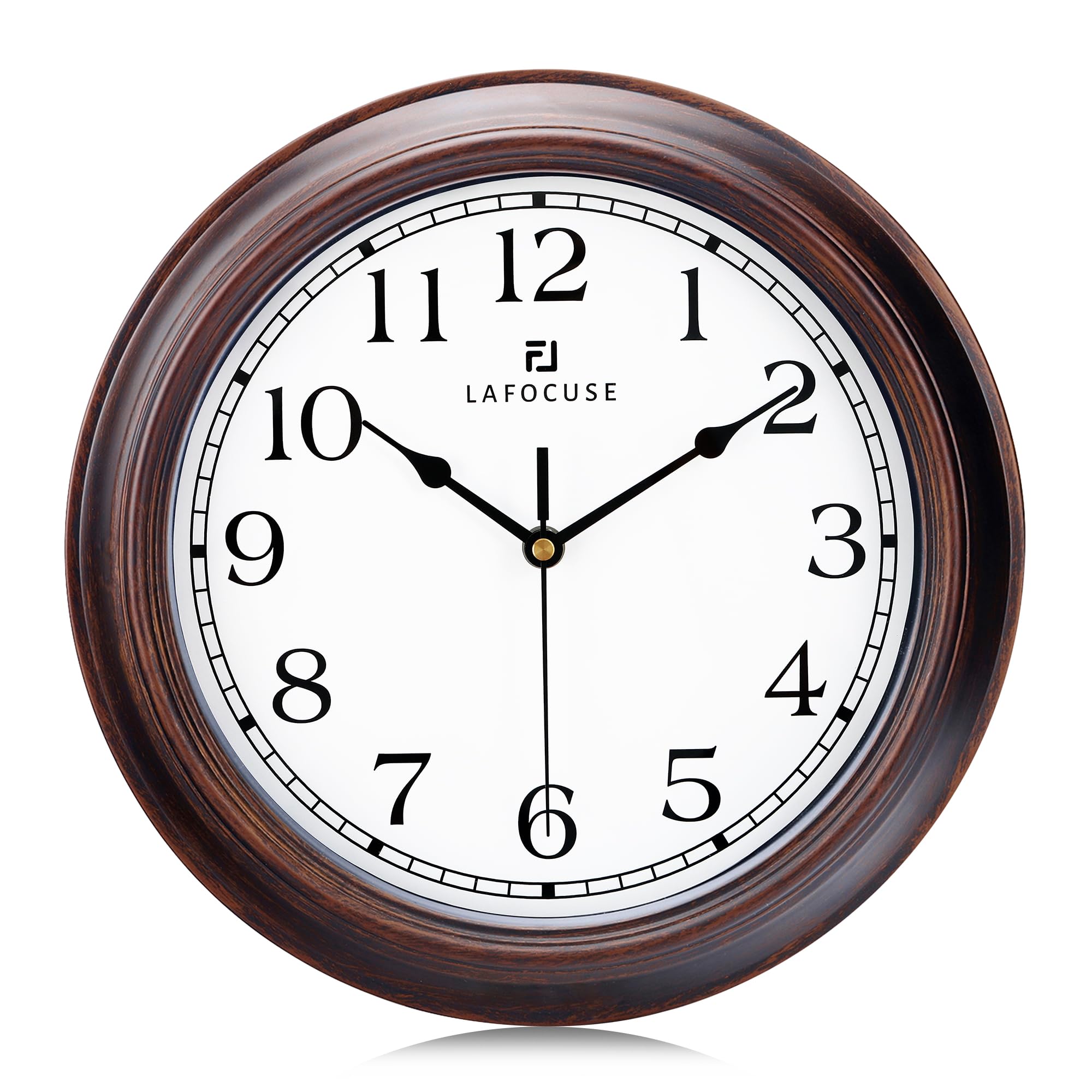 Battery Operated Farmhouse Brown Wall Clock — 12"