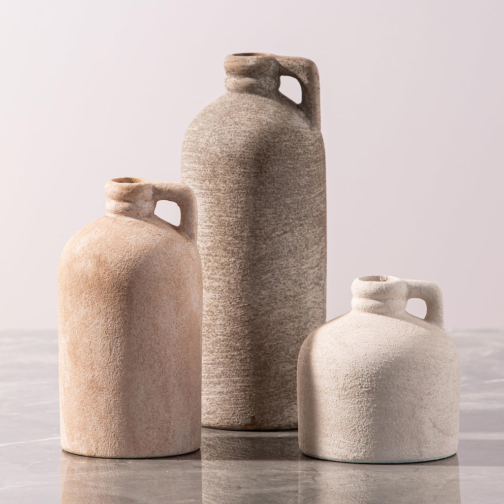 Farmhouse Brown Flower Vase — Set of 3