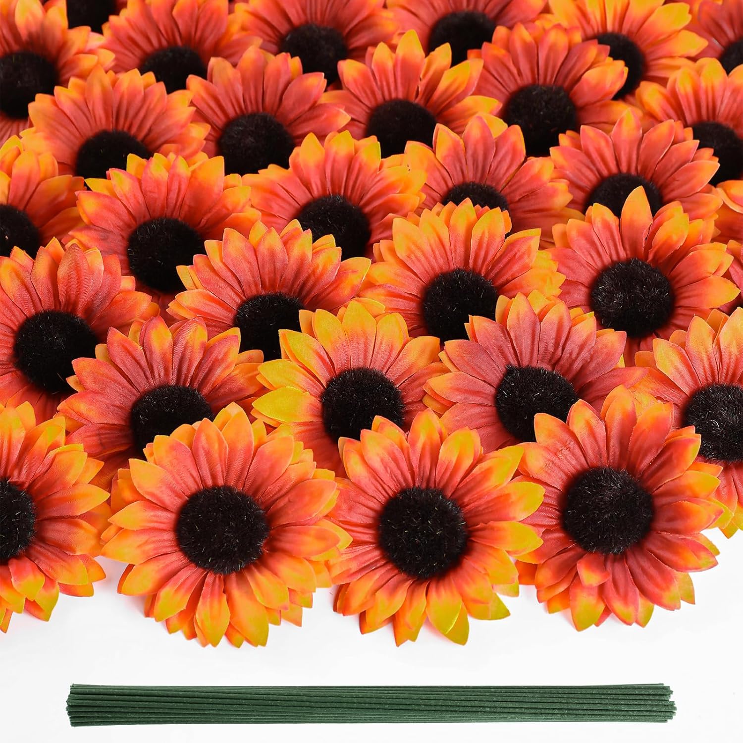 Beige Artificial Plant — 4" — Fall Orange-40pcs