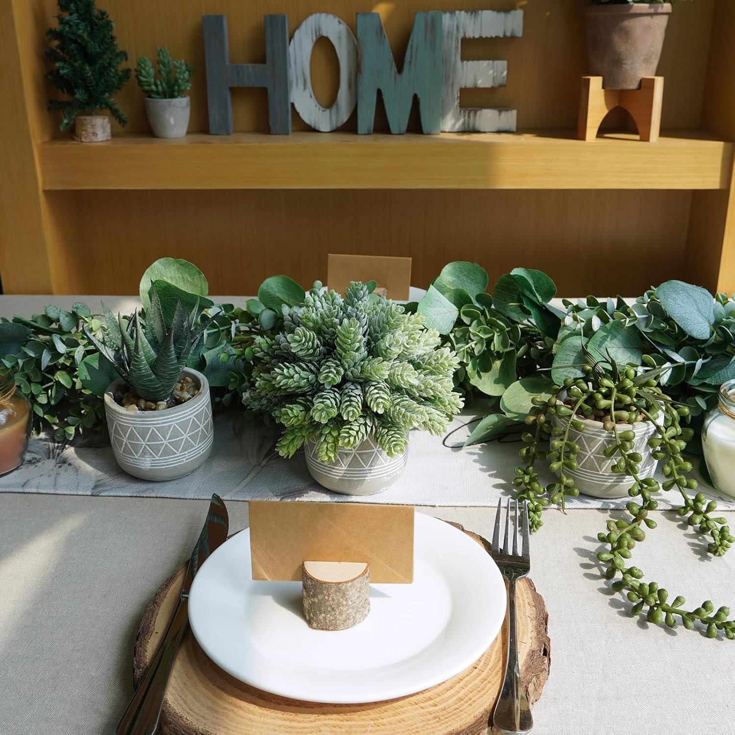 Boho Stone Faux Succulent — Set of 3 - View 3