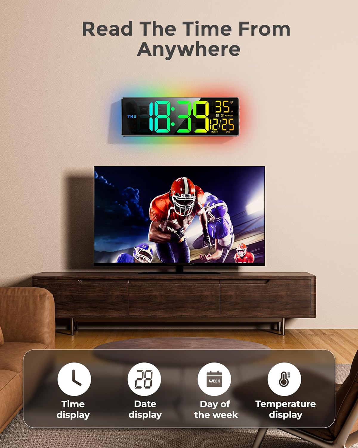 RGB Wall Clock — 16.5" - View 2