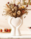 Modern Beige Flower Vase — White