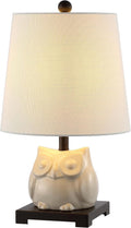 Linen Farmhouse Black Nightstand Lamp — 16" — Single