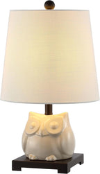 Linen Farmhouse Black Nightstand Lamp — 16" — Single