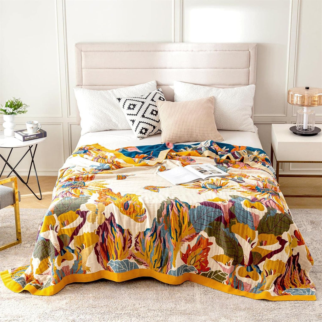 Boho Blue Throw Pillow — 60" - View 2