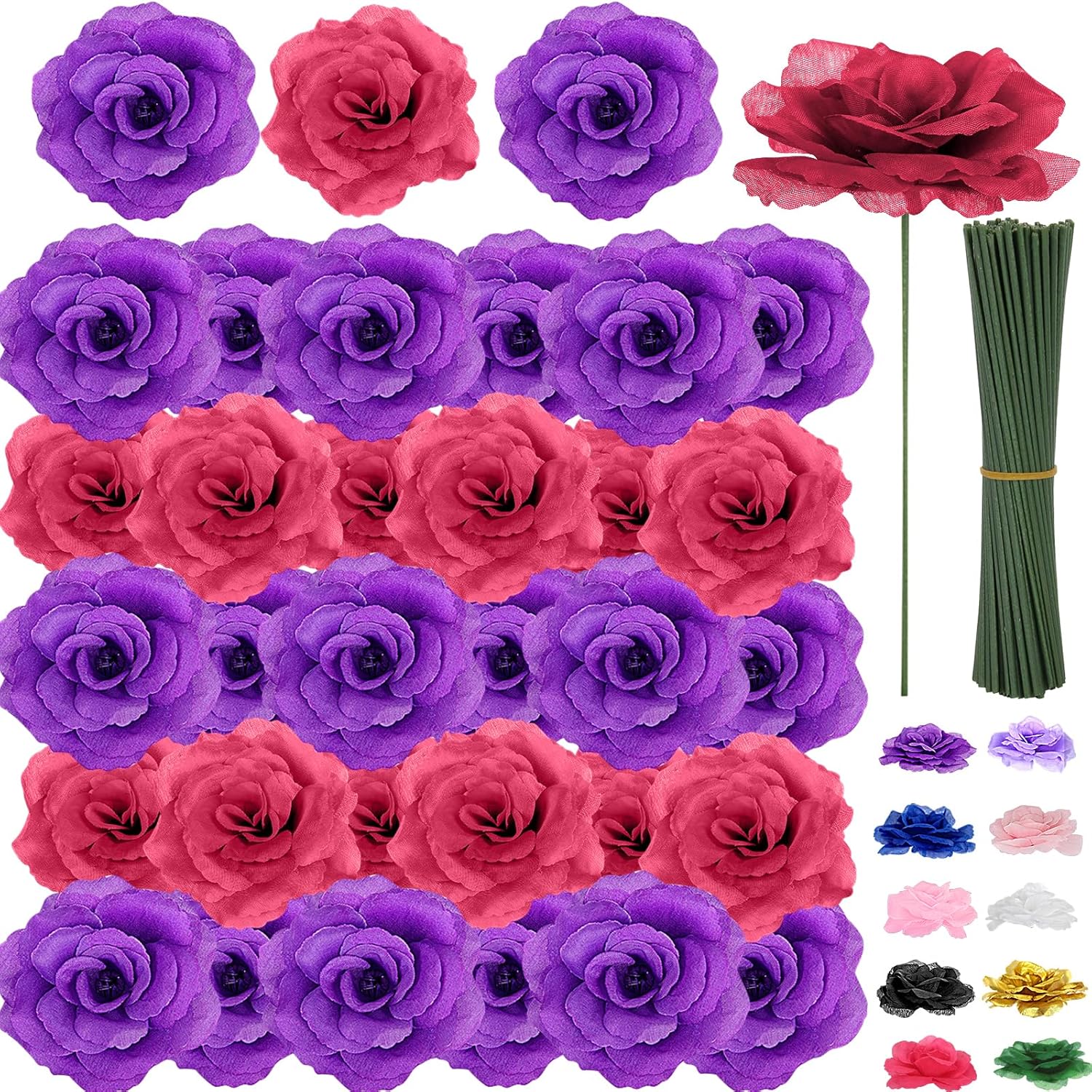 Black Artificial Flowers — Wine-purple