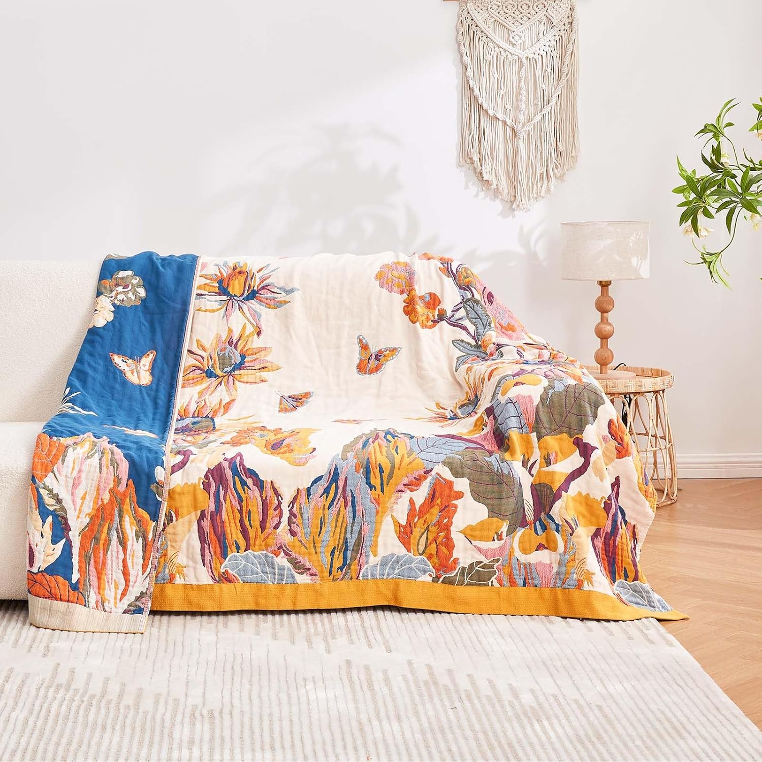 Boho Beige Throw Pillow — 50" - View 9