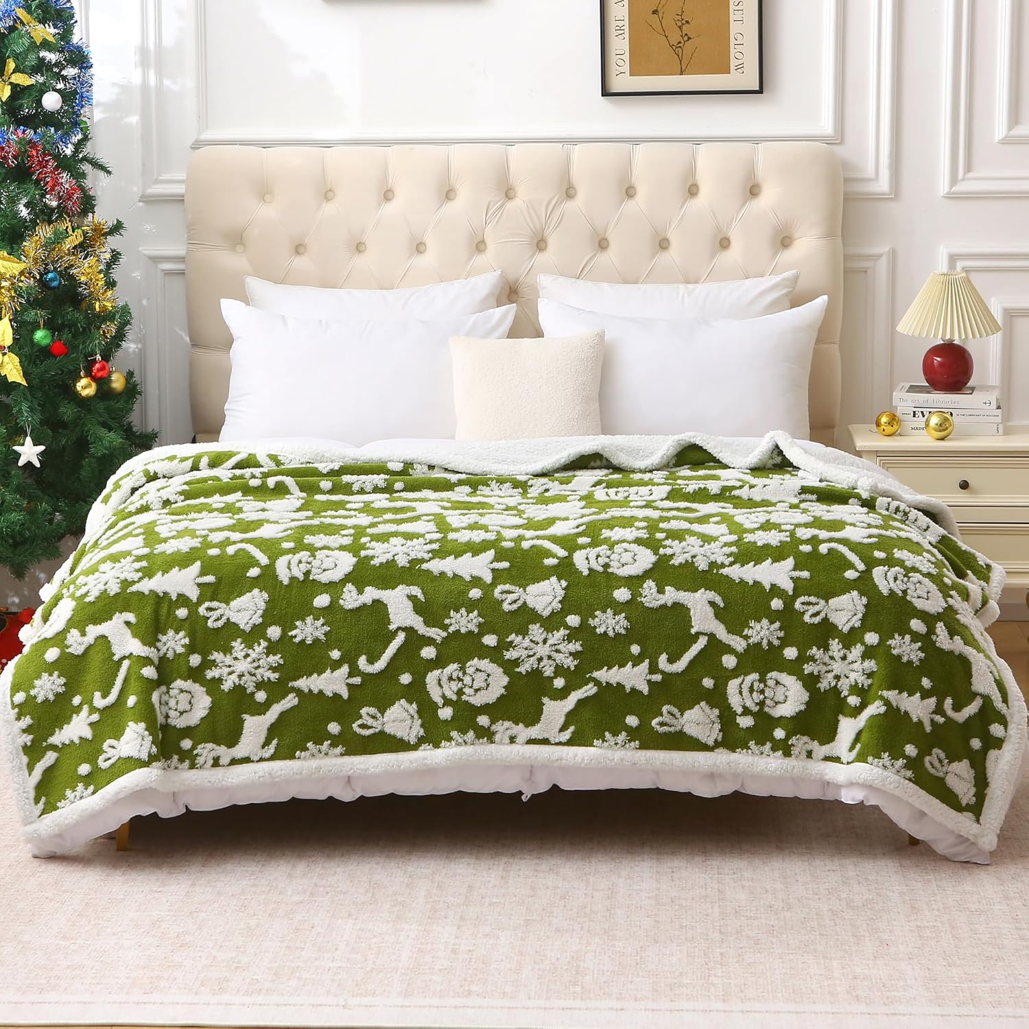 Beige Throw Pillow — 60" — Xmasgreen