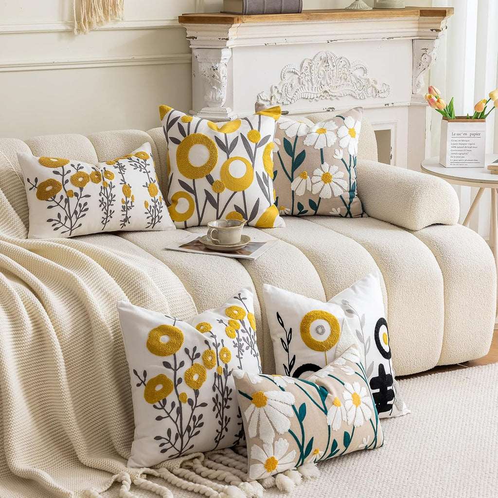 Tufted Boho Green Throw Pillow Cover — 18" - View 3