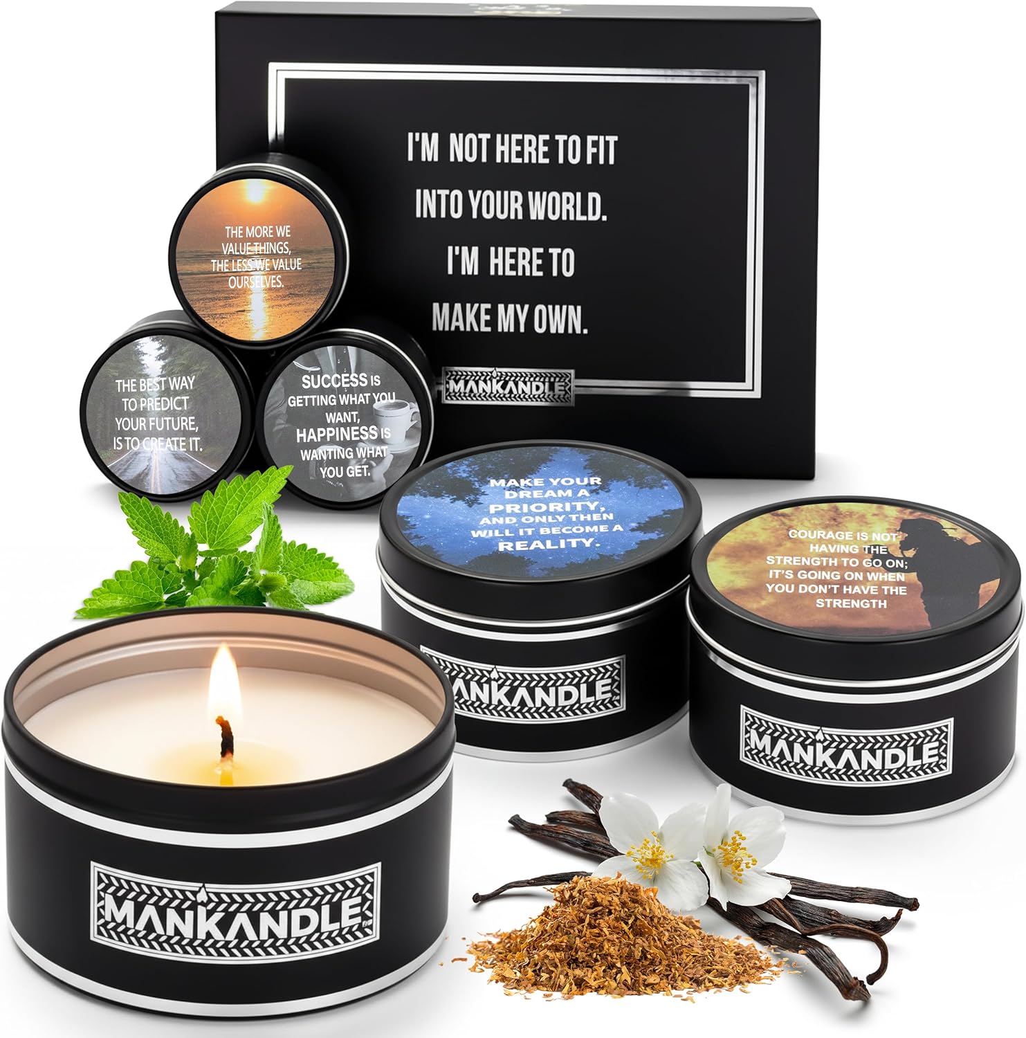 Soy Wax Black Candle Set — Black