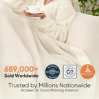 Knit Beige Throw Pillow — 50" - View 3
