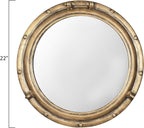 Round Luxe Brown Wall Mirror - View 2