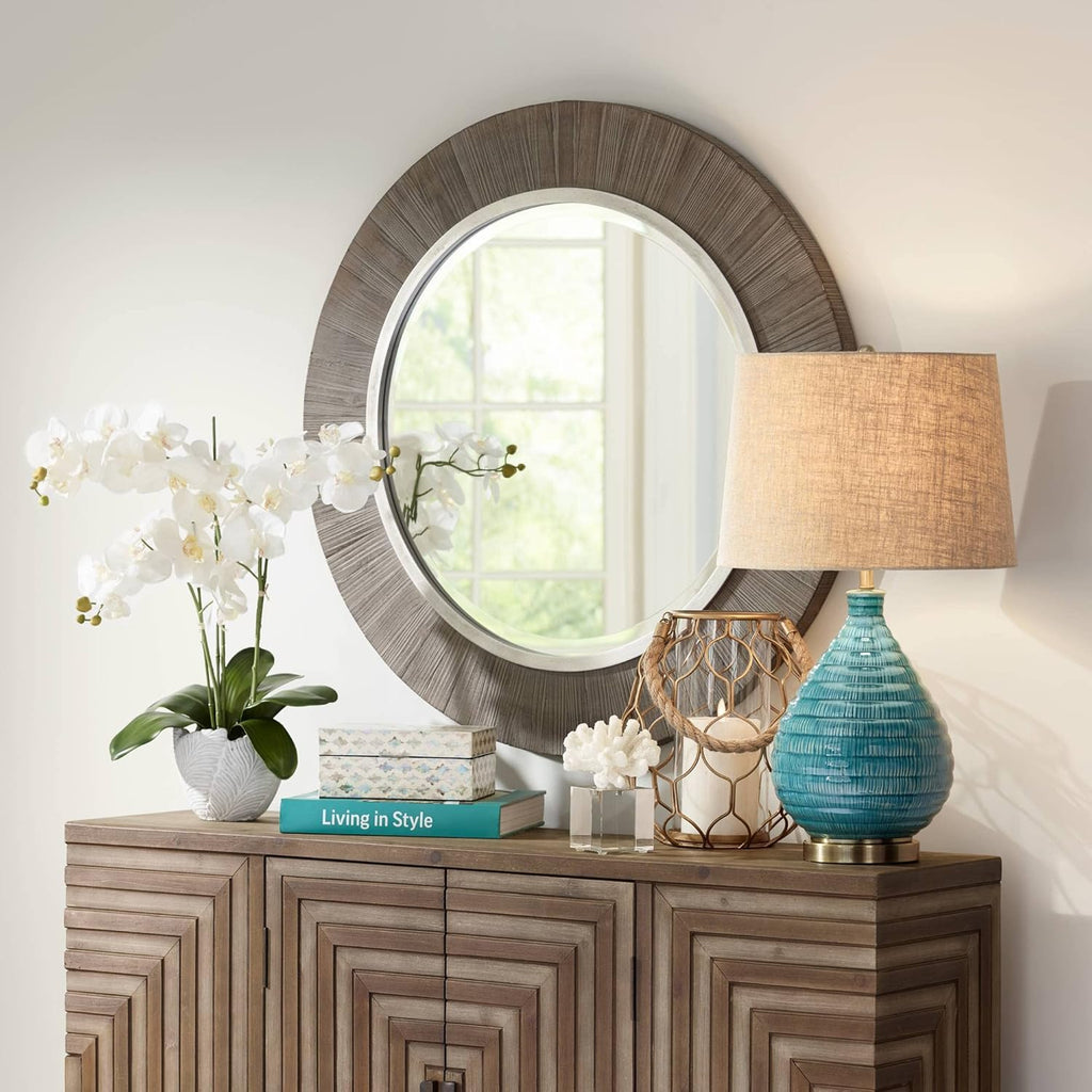 Linen Mid-Century Ceramic Table Lamp — 24" - View 6