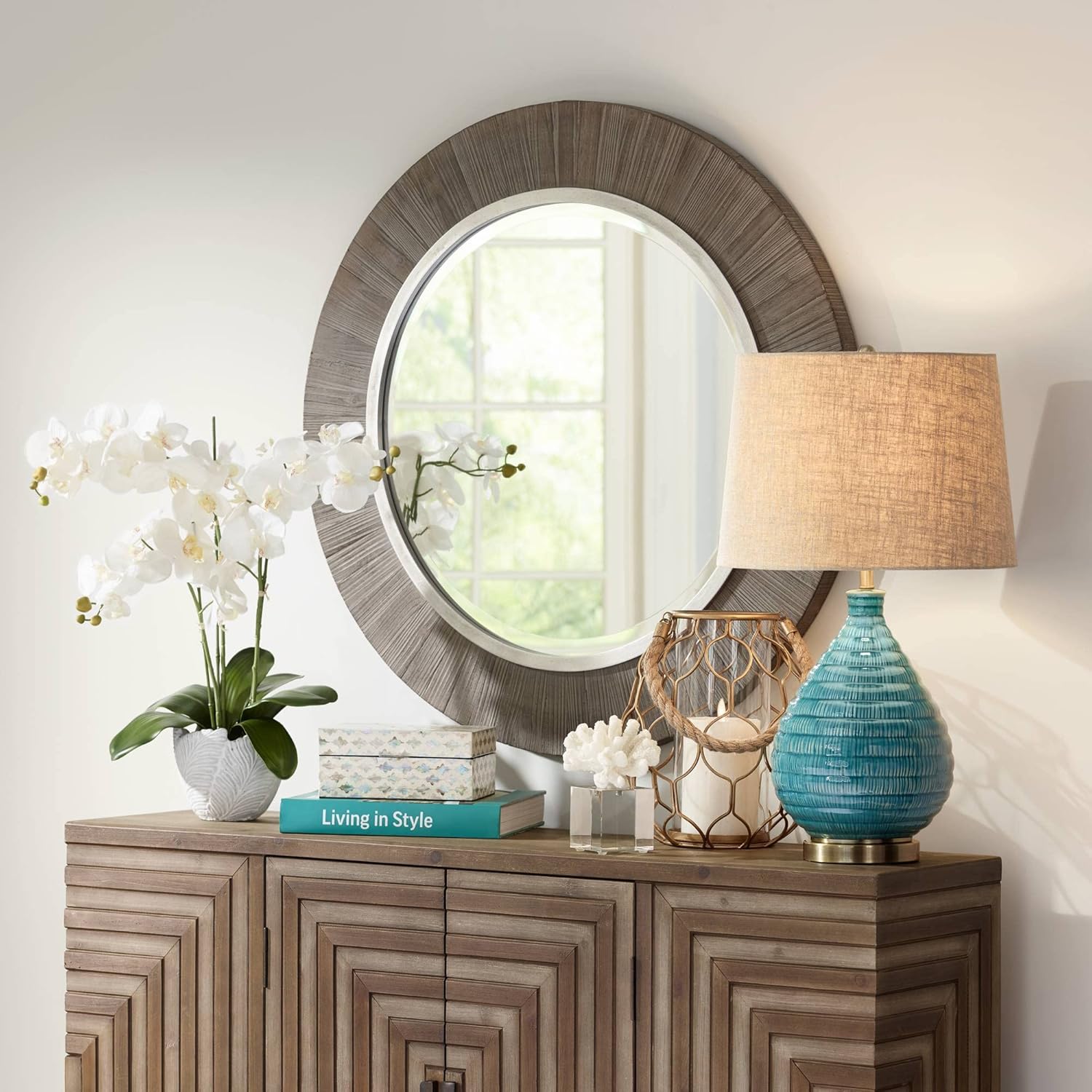 Linen Mid-Century Ceramic Table Lamp — 24" - View 6