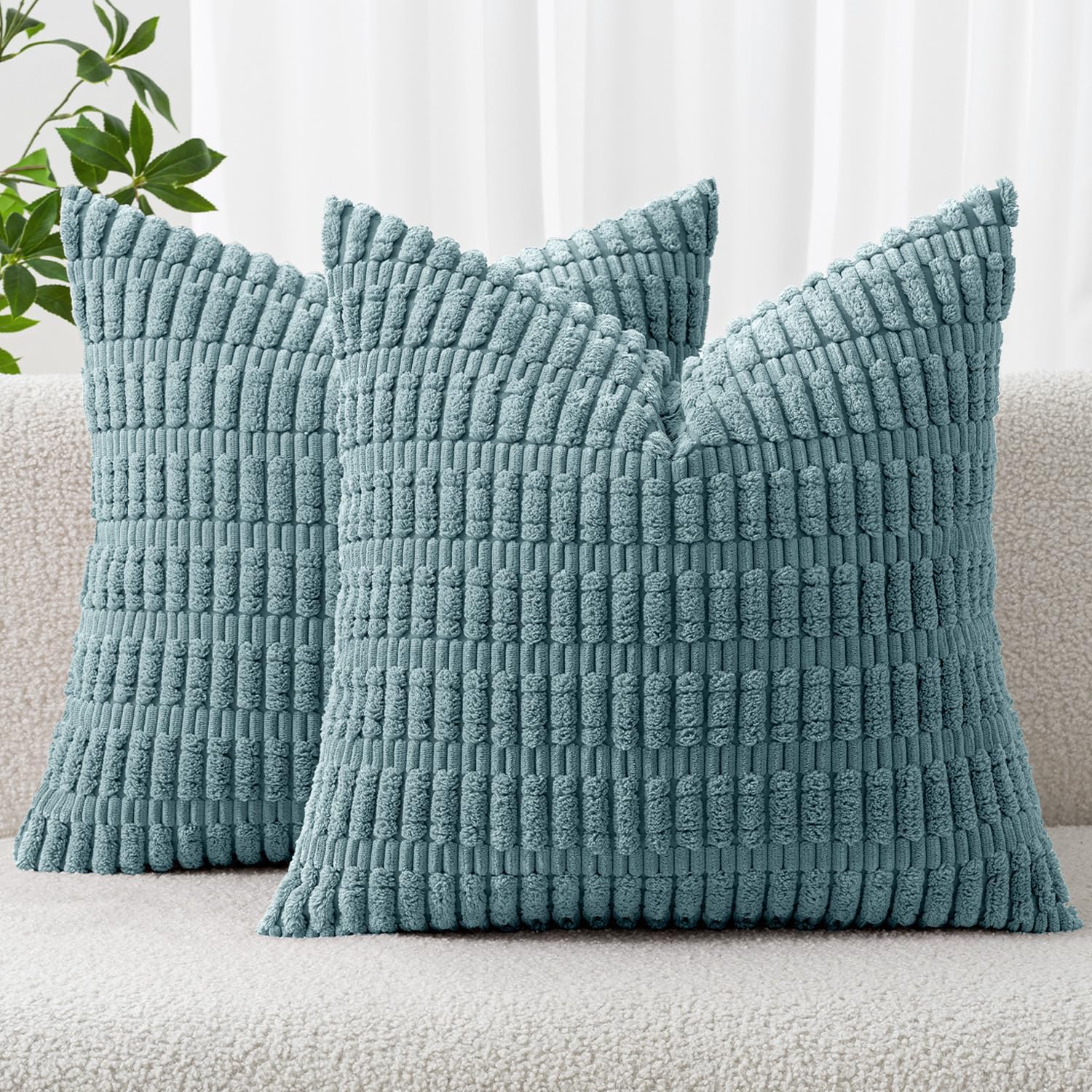 Boho Beige Throw Pillow Cover — 18" — 20" x 20" (Pack of 2)