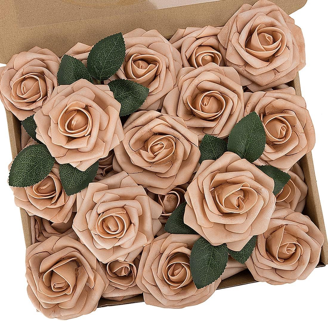 Beige Artificial Flowers — Dusty Brown