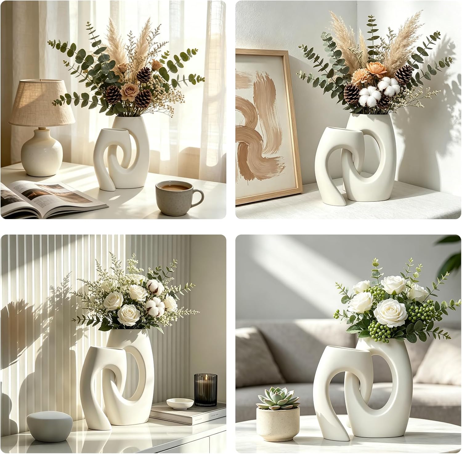 Boho Black Vase Set — Set of 2 - View 8