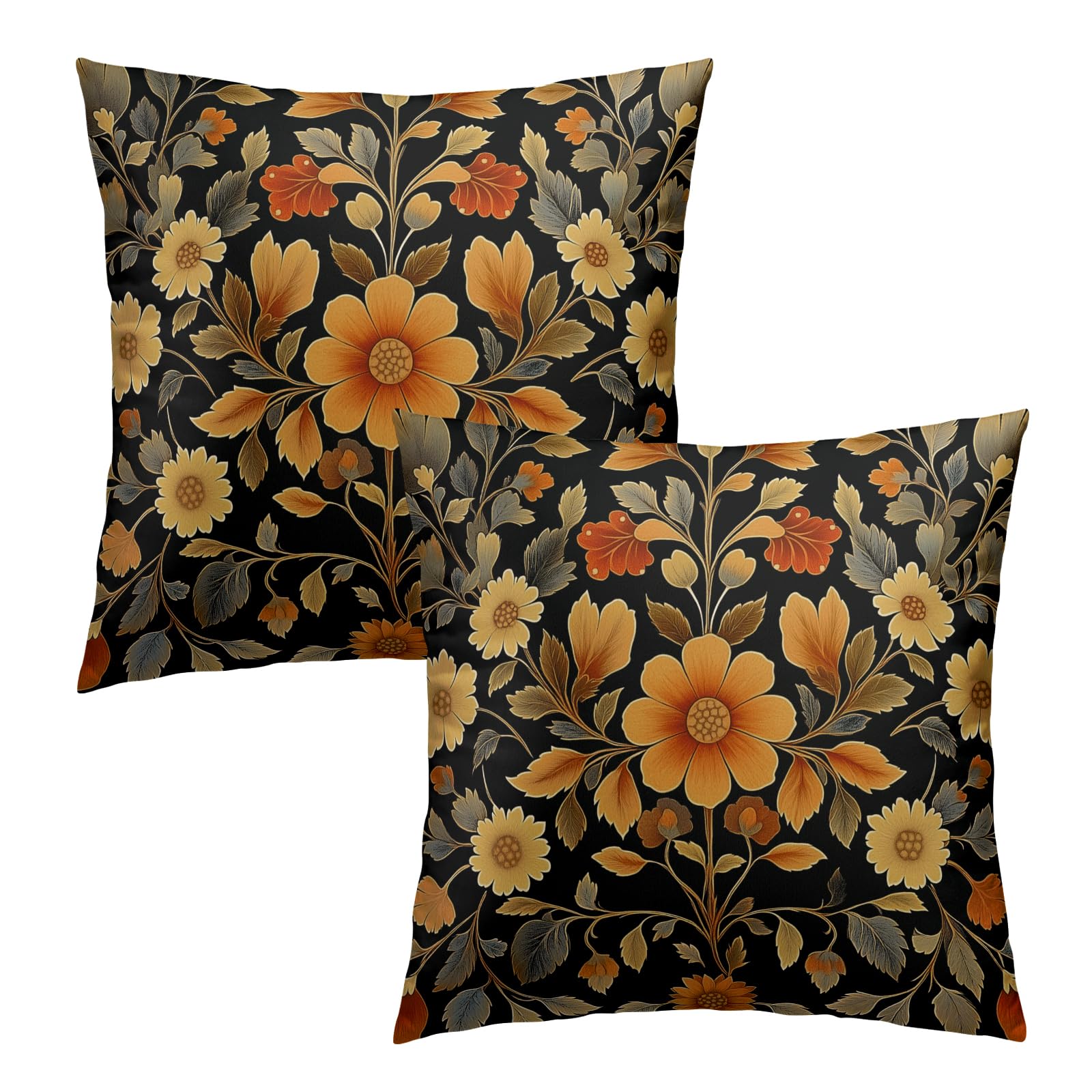 Vintage Boho Black Pillow Cover — 16"