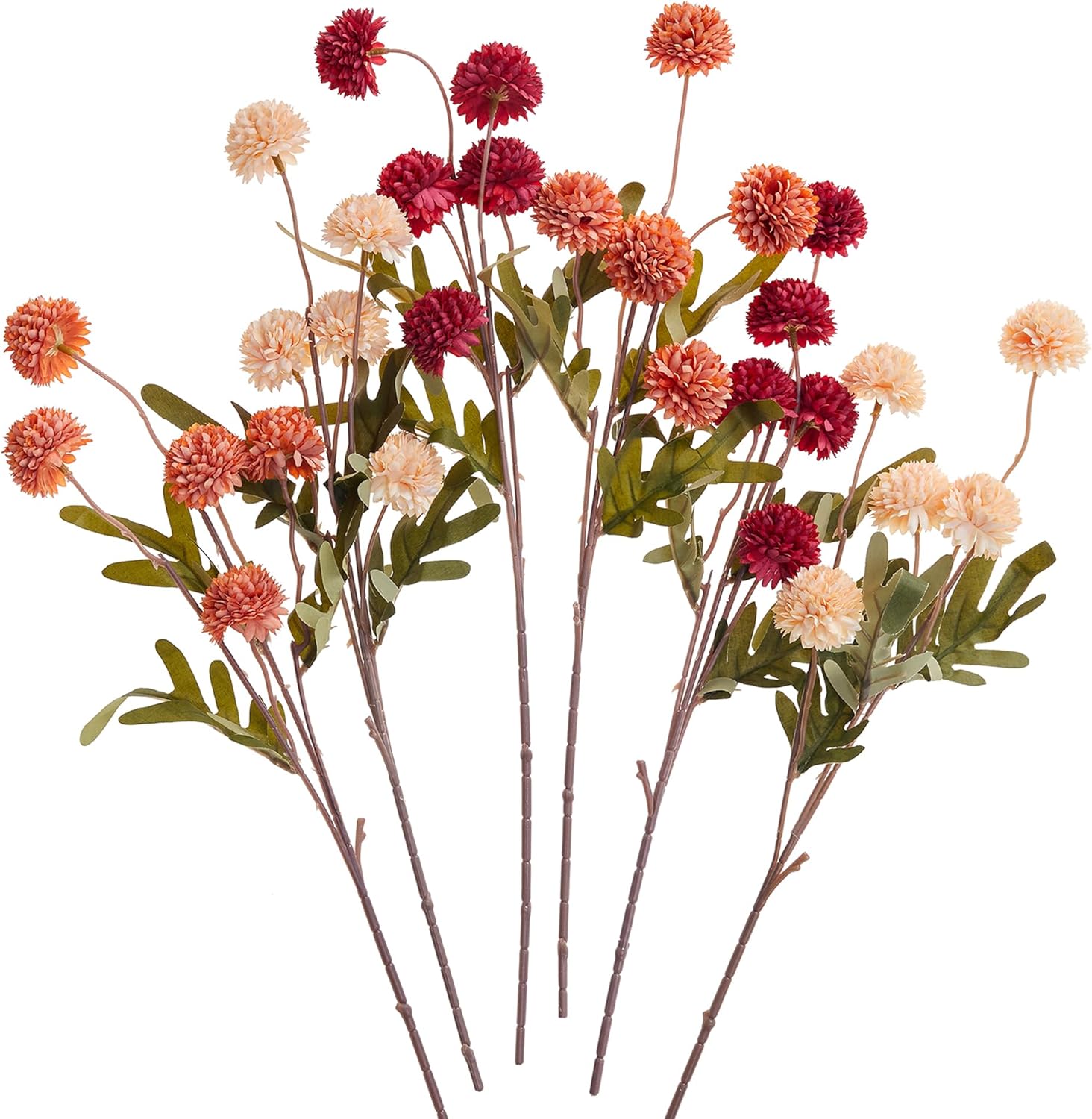 Beige Artificial Flowers — Red-yellow-orange