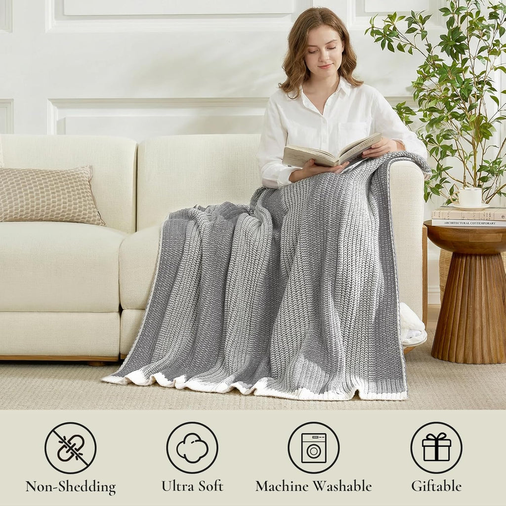 Knit Luxe Beige Throw Pillow — 50" - View 6
