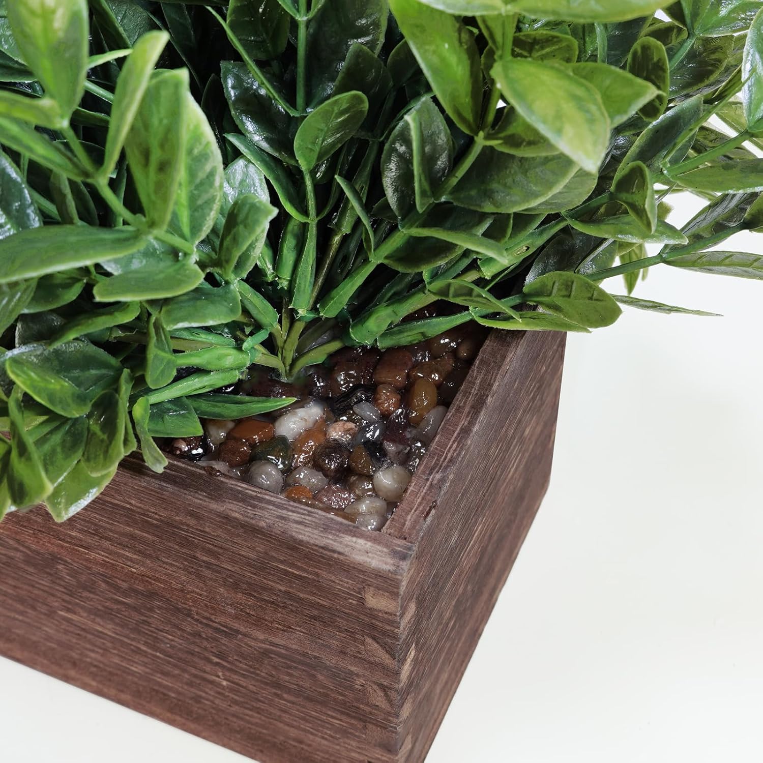 Rectangular Farmhouse Wood Artificial Plant — 14" - View 4
