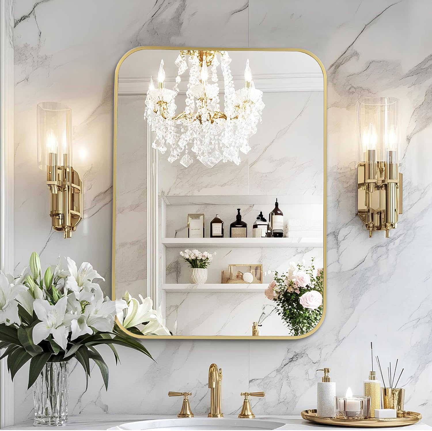Luxe Black Wall Mirror — 36" — 30"L x 22"W