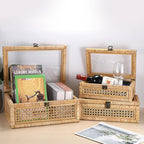 Handwoven Boho Beige Storage Basket — 11" - View 6