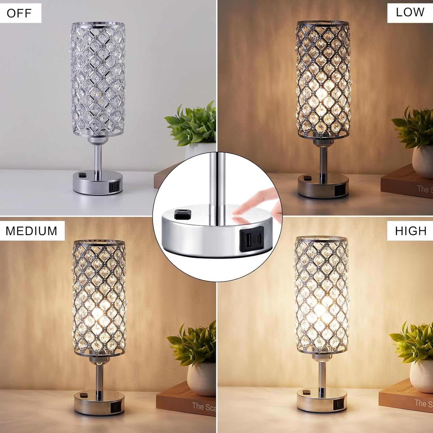 Dimmable Luxe Black Table Lamp — Set of 2 - View 2