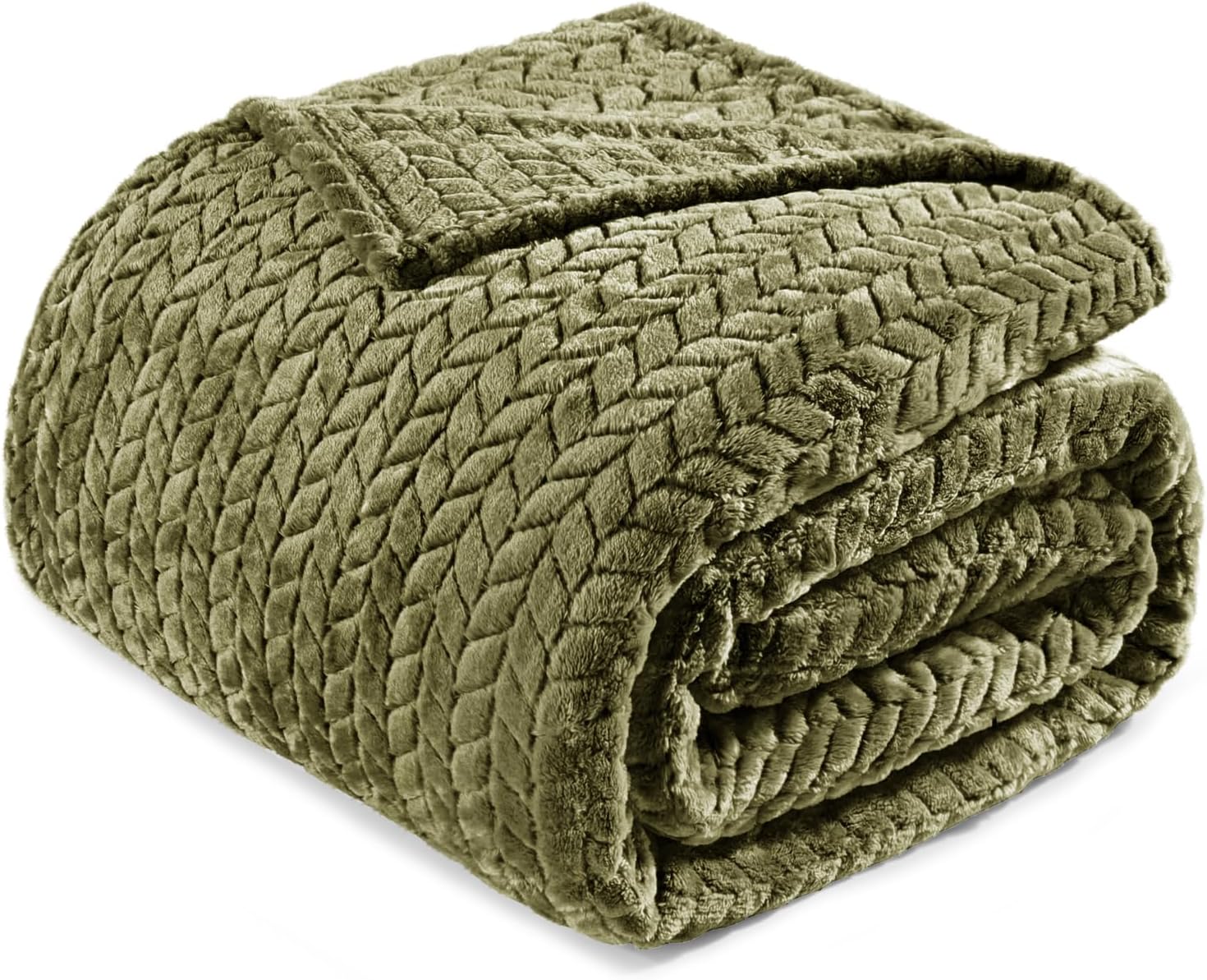 Black Throw Pillow — 70" — Olive Green