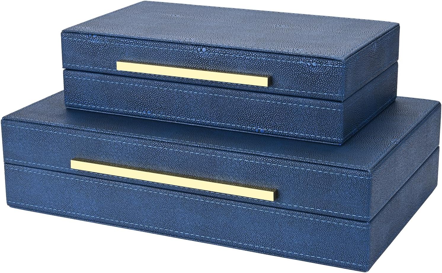 Modern Beige Storage Basket — Set of 2 — Blue