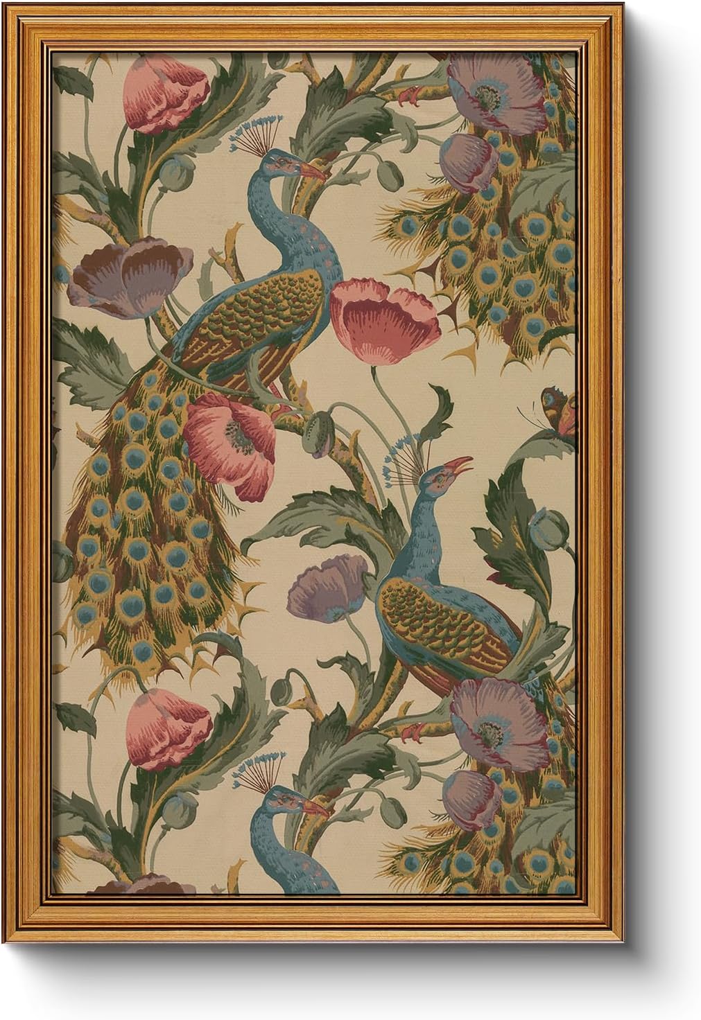 Vintage Farmhouse Blue Framed Wall Art — 16" — Peacock