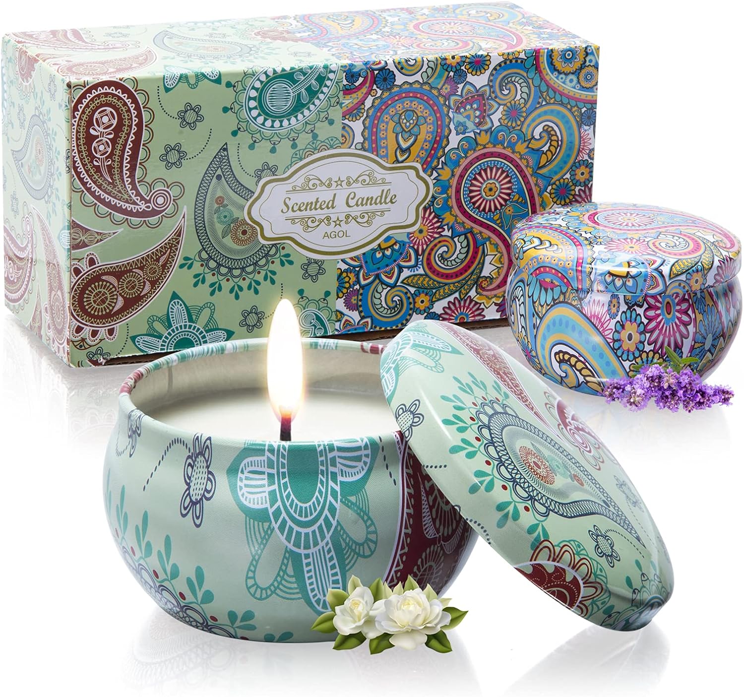 Soy Pink Scented Candle — Gardenia + Lavender