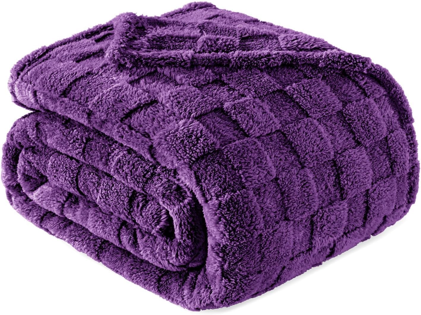 Black Throw Pillow — 50" — Purple