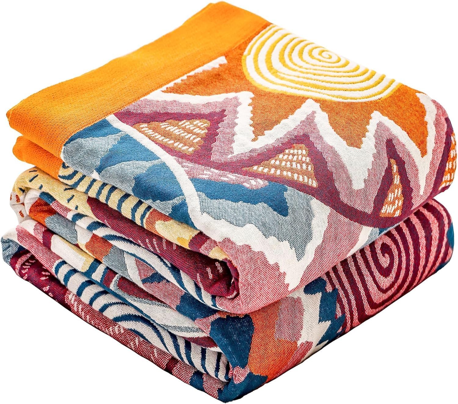 Boho Blue Throw Pillow — 50" — Colorful Sun