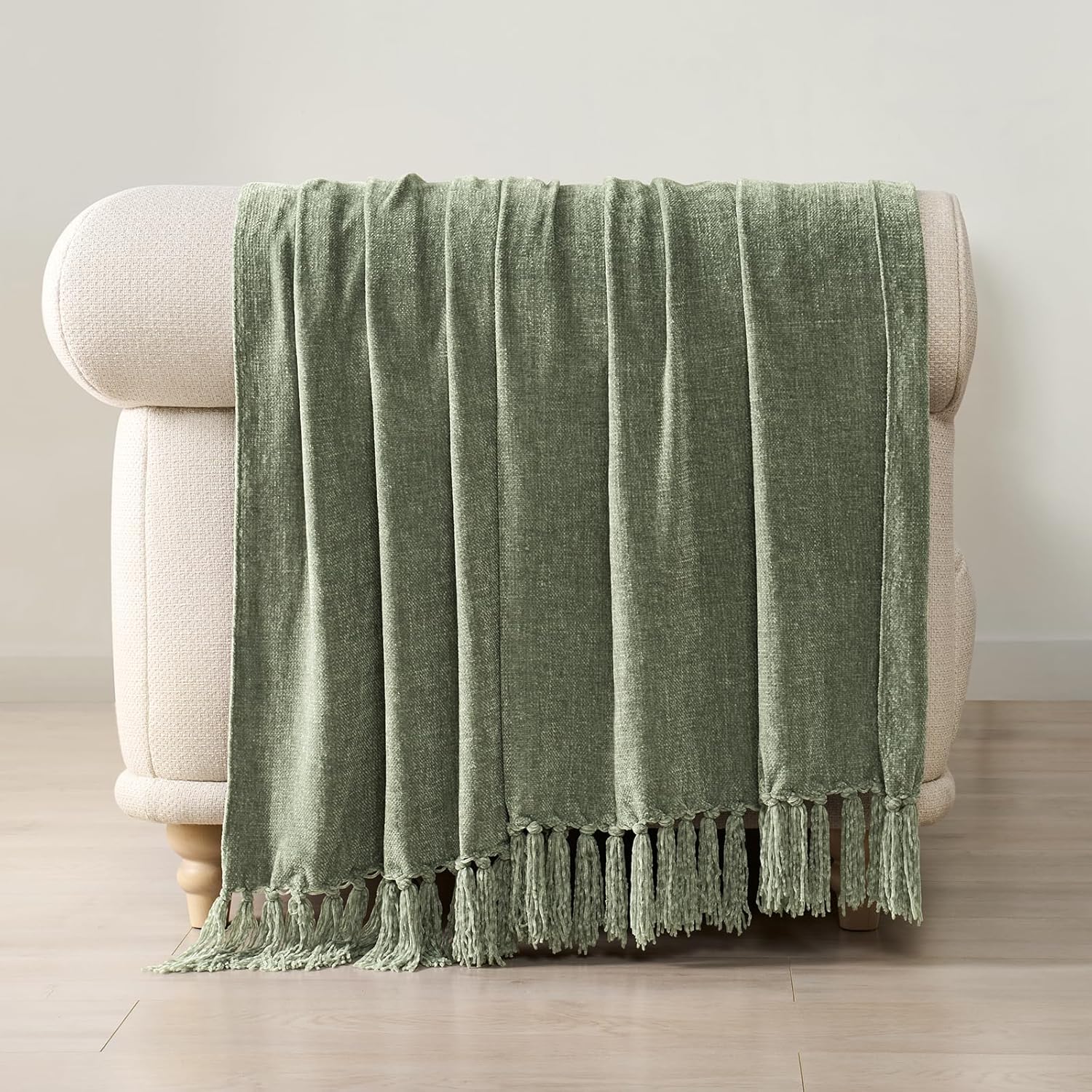 Knit Boho Beige Throw Pillow — 50" - View 5