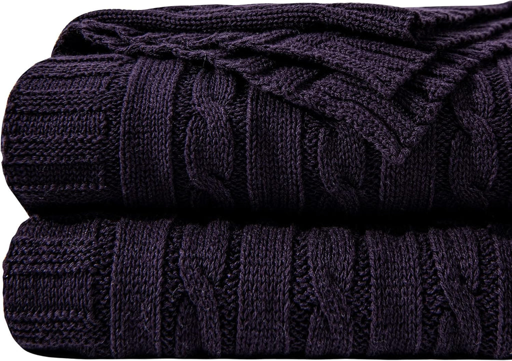 Knit Beige Throw Pillow — 51" — Twin(60"x80")