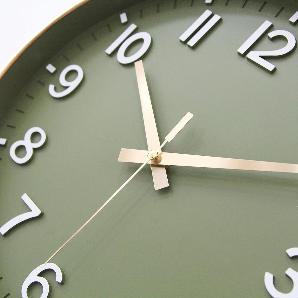 Battery Operated Luxe Black Wall Clock — 8" - View 5