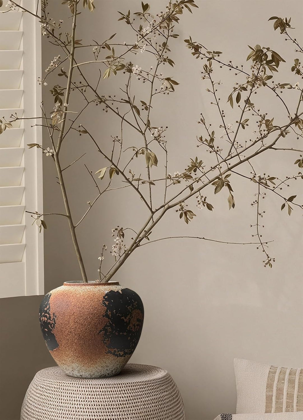 Round Farmhouse Black Vase - View 5