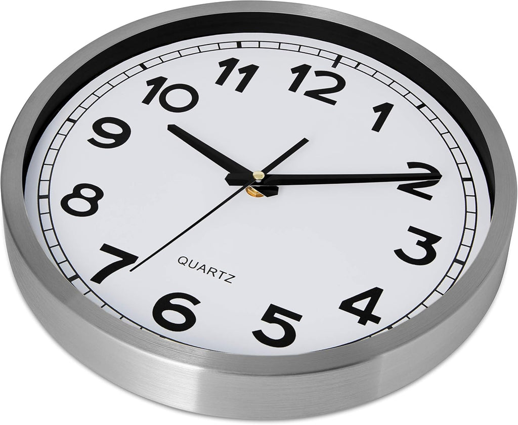 Battery Operated Modern Metal Wall Clock — 12" - View 2