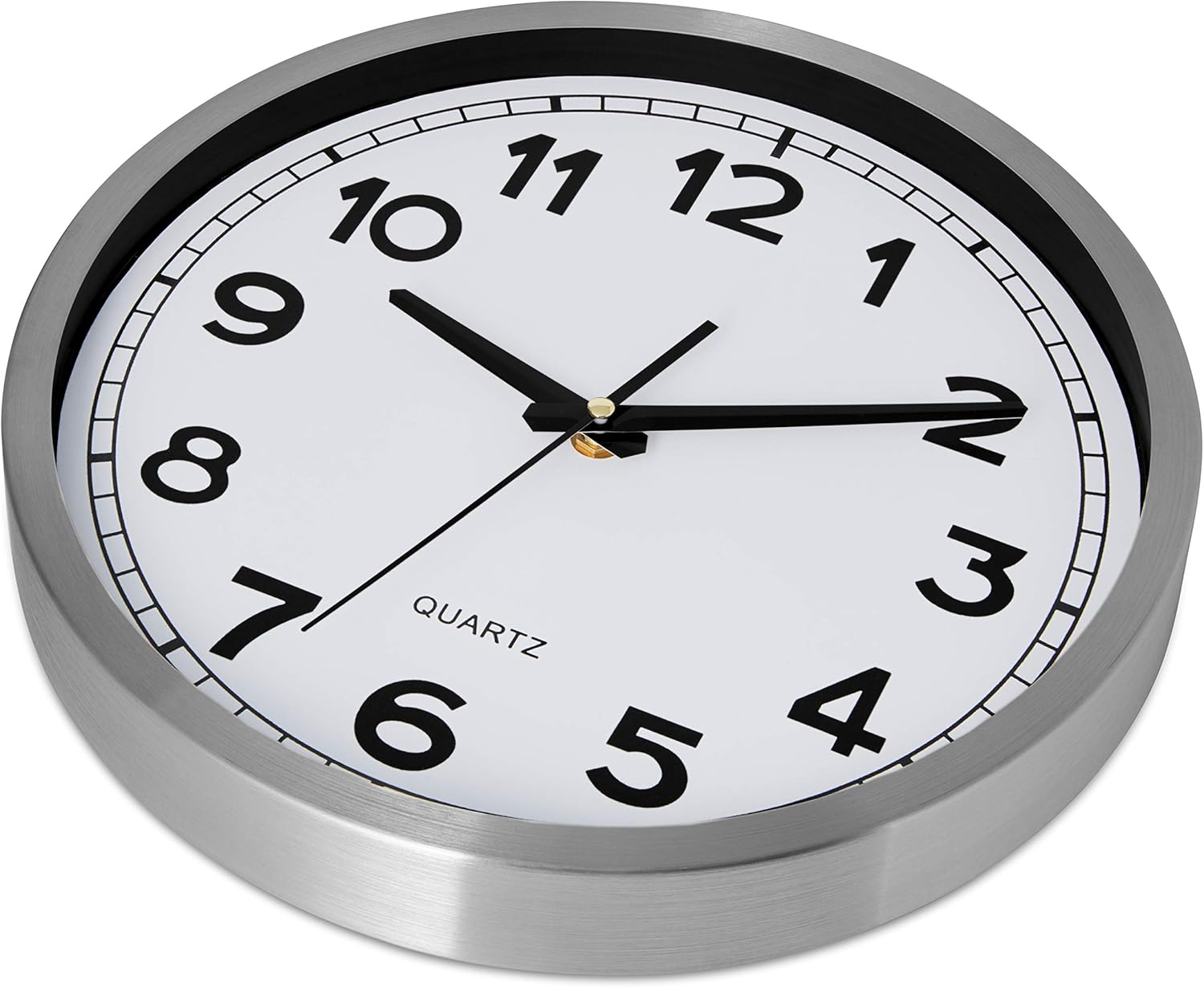 Battery Operated Modern Metal Wall Clock — 12" - View 2