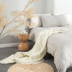Fringed Boho Beige Throw Pillow — 50" - View 8