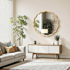 Round Farmhouse Beige Mirror — 24" - View 5