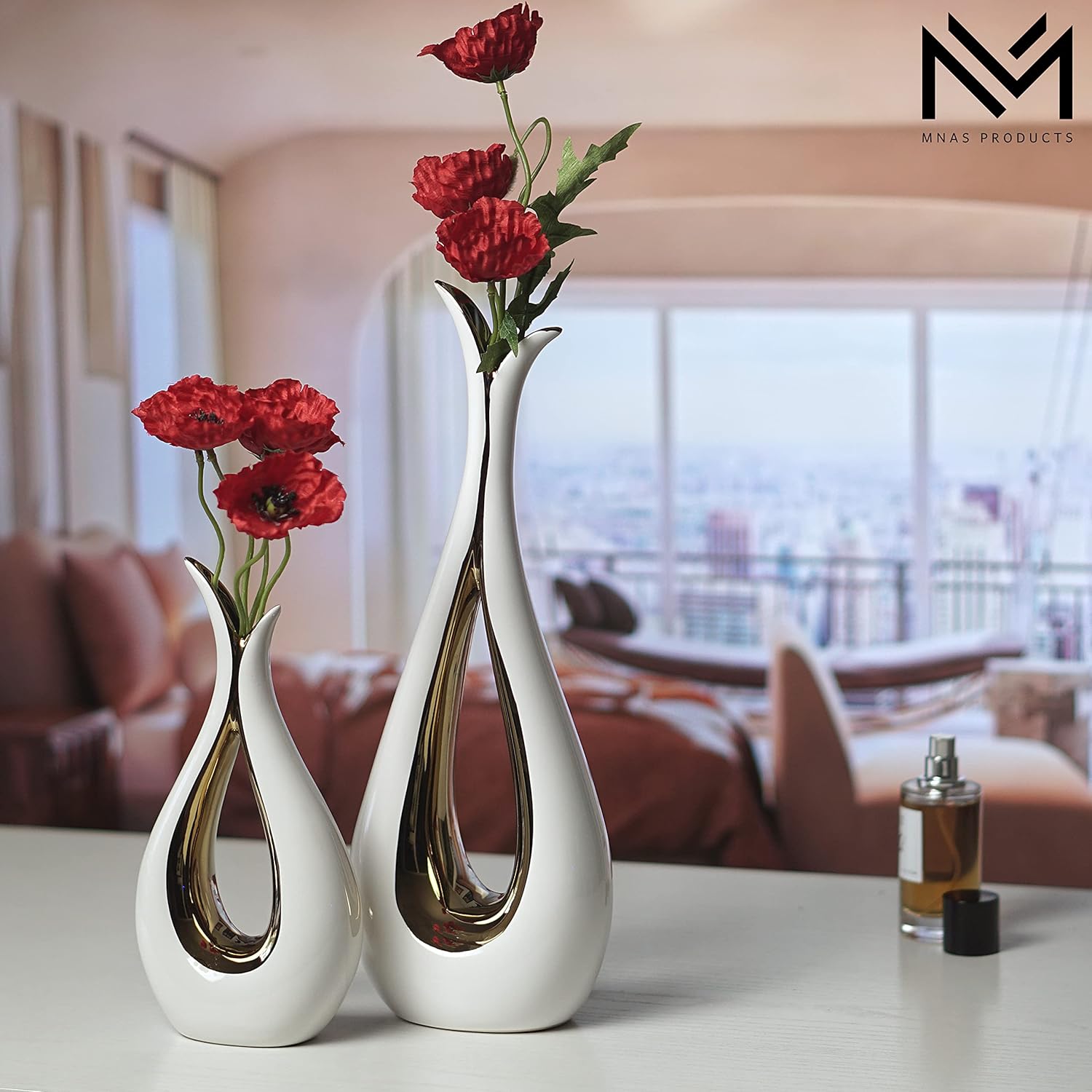 Modern Ceramic Decorative Vase — Set of 2 - View 5