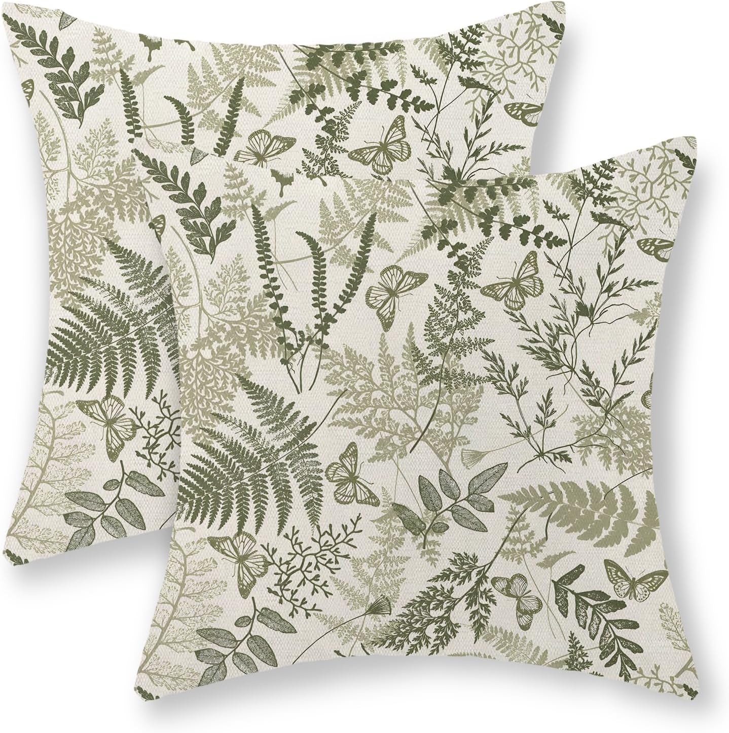 Linen Boho Beige Pillow Cover — 18" — 20" x 20" (Pack of 2)