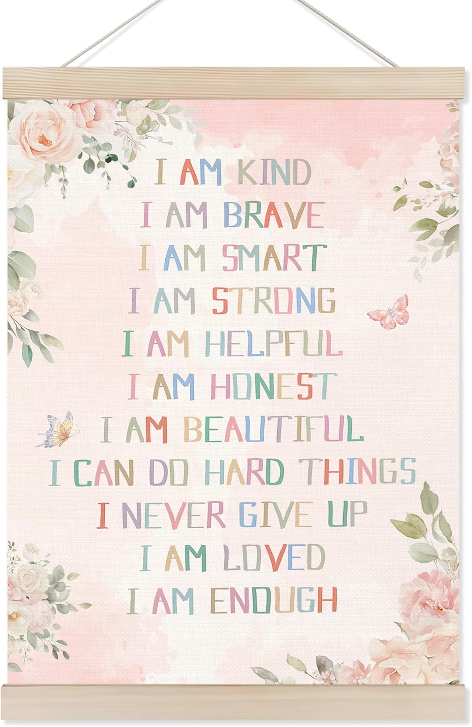 Framed Boho Fabric Wall Decor — 16" — Inspirational Girls Nursery