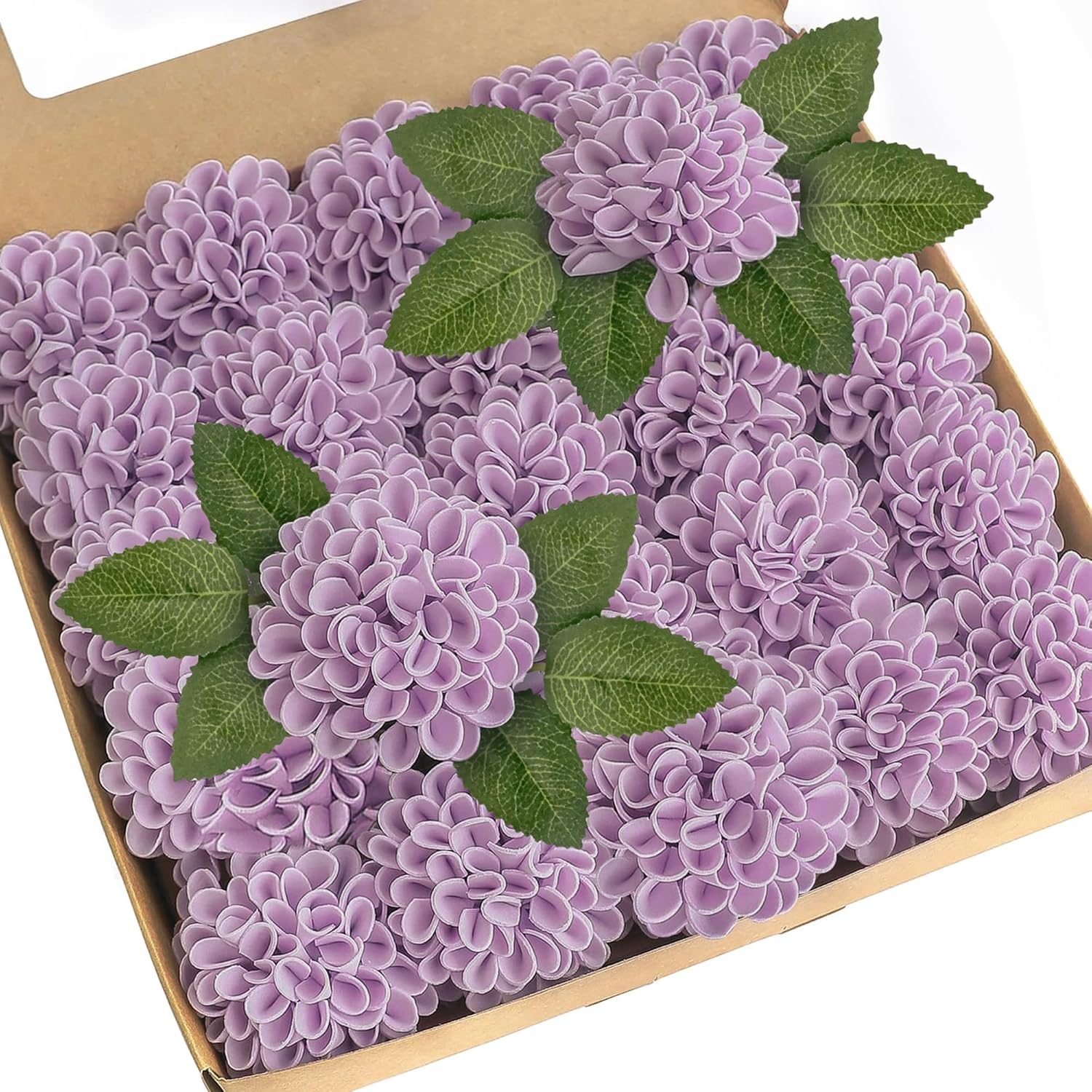 Beige Artificial Flowers — Purple Dahlia Flowers