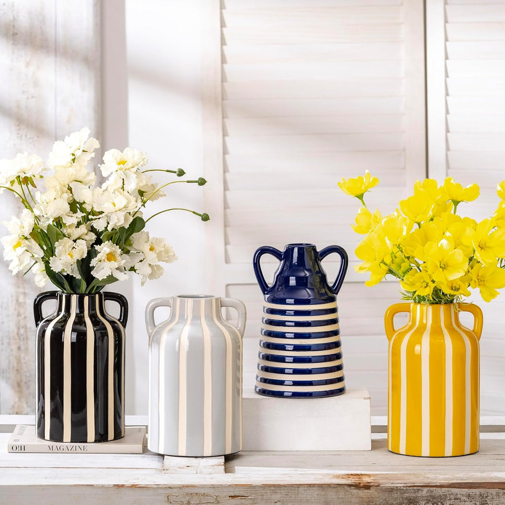 Farmhouse Black Flower Vase — 9.1" - View 7